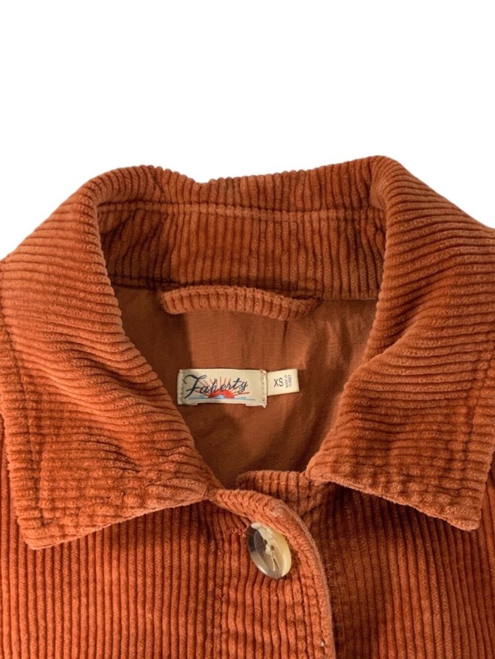 Faherty Studio Corduroy Chore Jacket XS Gingerbread - Picture 8 of 16